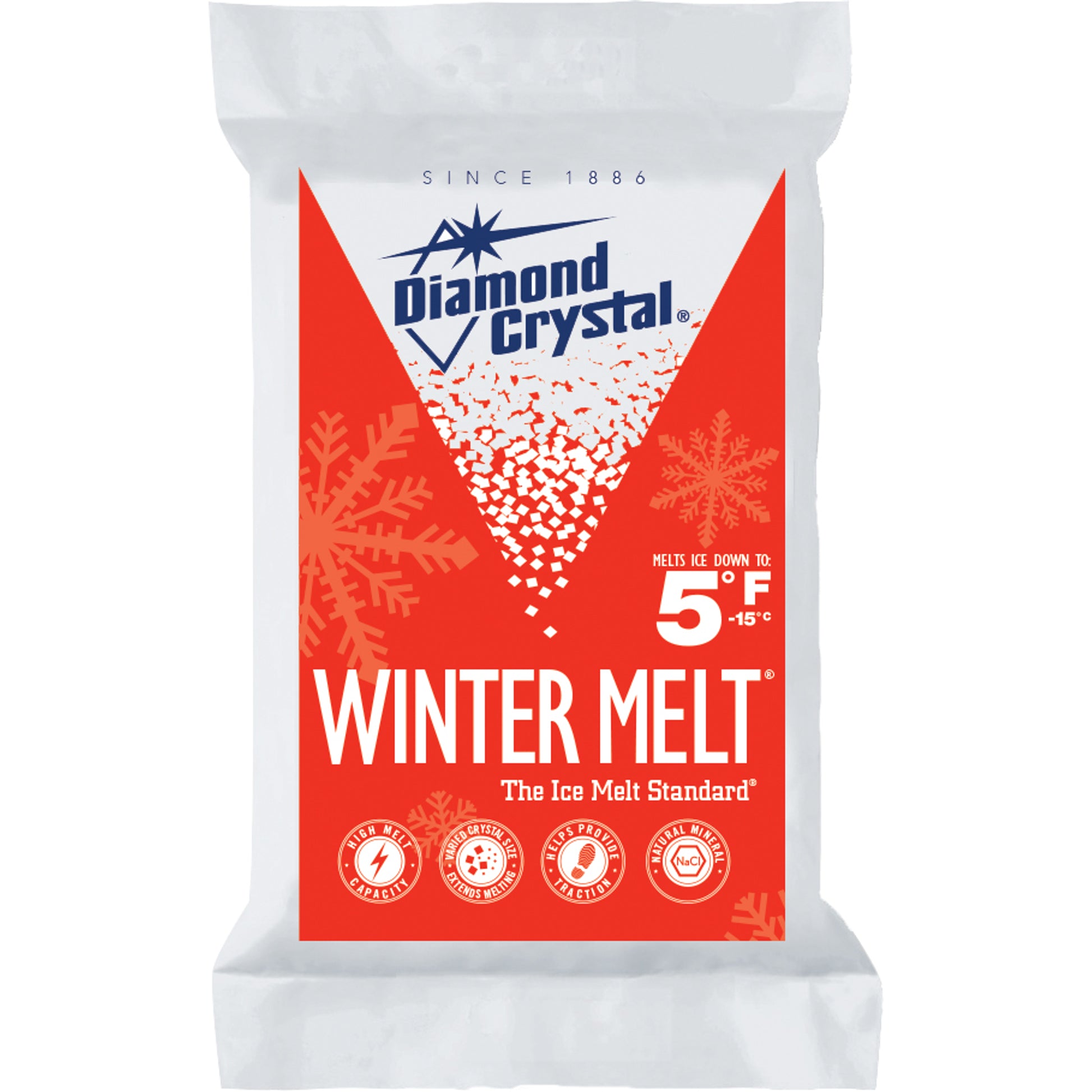 Diamond Crystal 50lbs Sodium Chloride Ice Melt Pellets - 1/Bag