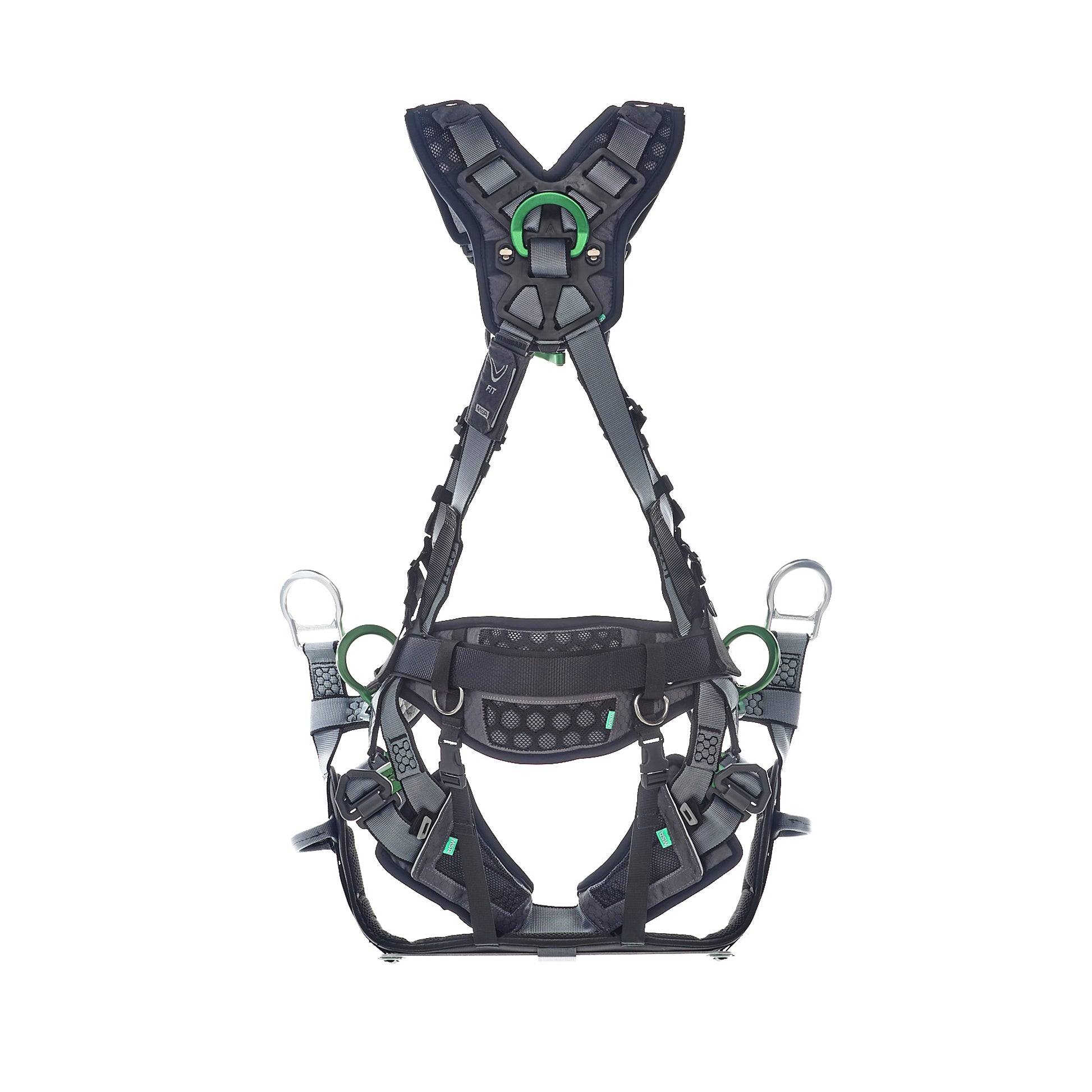 MSA V-FIT Tower Harness w/Back, Front & Side D-Rings - Quick-Connect Leg and Belt Straps - Shoulder & Leg Padding - Extra Large - 10218049