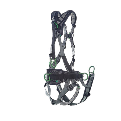 MSA V-FIT Derrick Harness w/Back, Front & Side D-Rings - Tongue Buckle Leg Straps - Shoulder Padding - Standard - 10195205