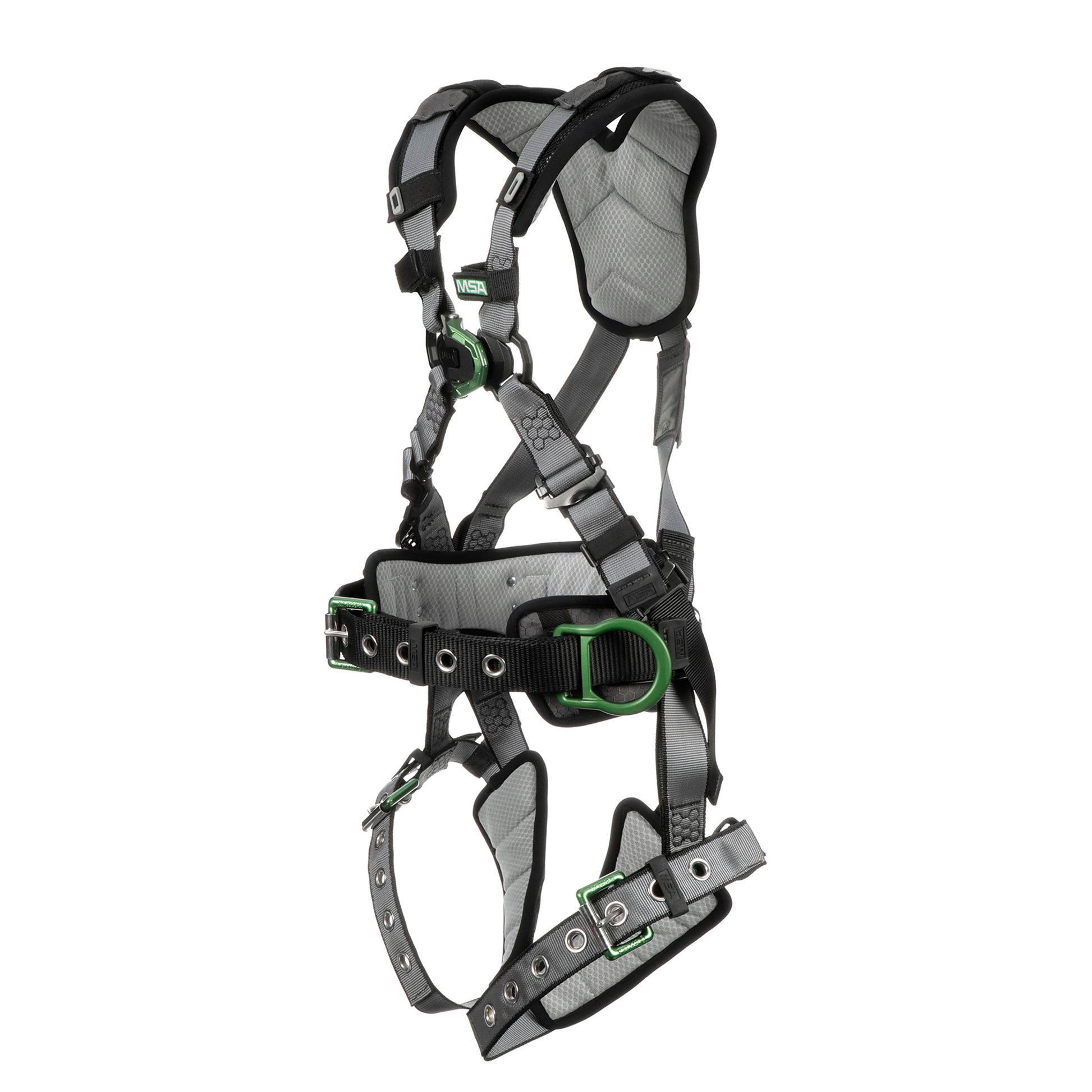 MSA V-FIT Construction Harness w/Back & Side D-Rings - Tongue Buckle Leg Straps - Shoulder & Leg Padding - Standard - 10195181