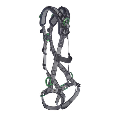 MSA V-FIT Harness w/Back, Front, Side & Shoulder D-Rings - Tongue Buckle Leg Straps - Shoulder Padding - Extra Small - 10194900