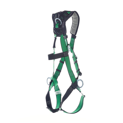 MSA V-FORM+ Harness w/Back, Front & Side D-Rings - Quick Connect Leg Straps - Super Extra Large - 10206147