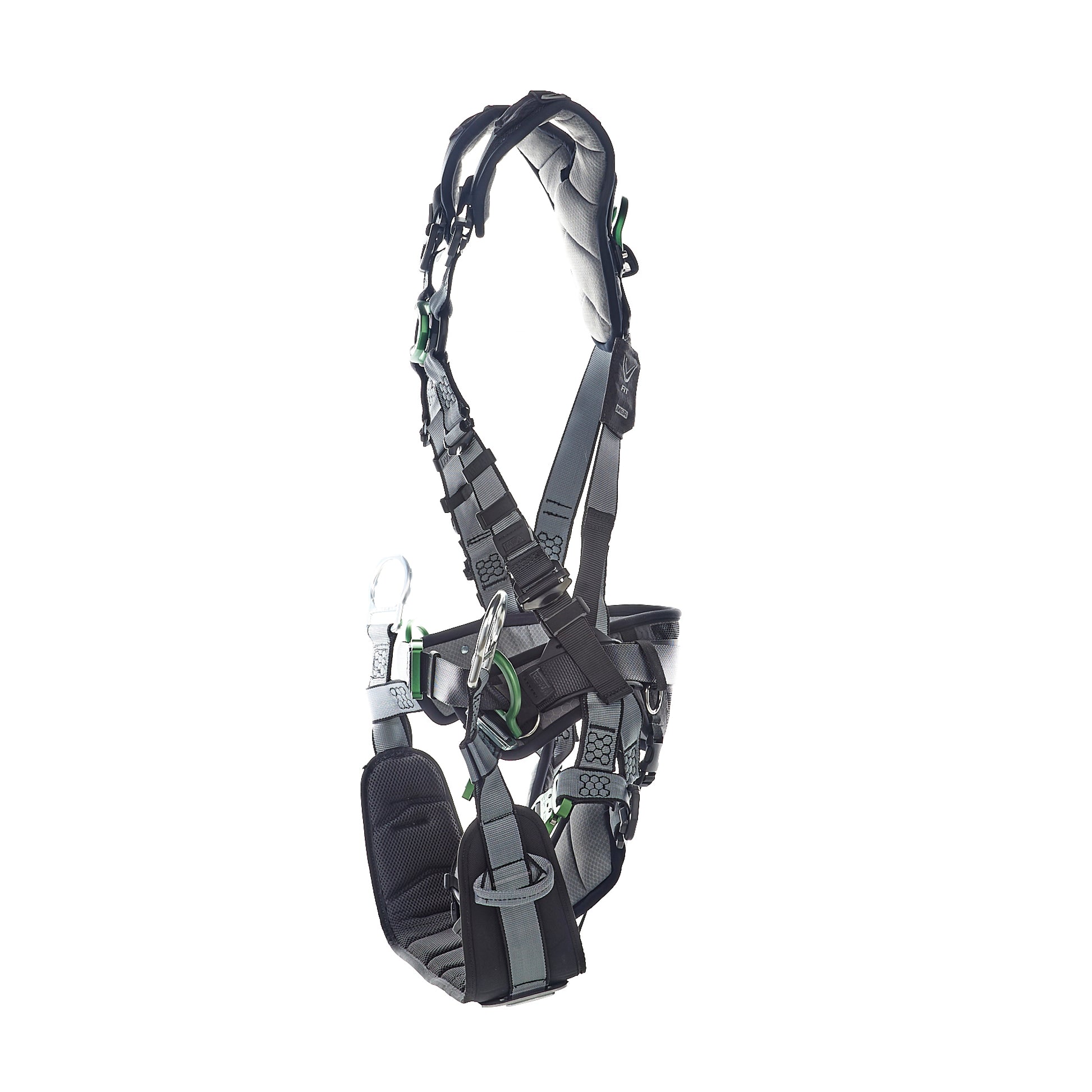 MSA V-FIT Tower Harness w/Back, Front & Side D-Rings - Quick-Connect Leg and Belt Straps - Shoulder & Leg Padding - Extra Large - 10218049