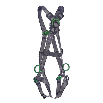 MSA V-FIT Harness w/Back & Side D-Rings - Quick-Connect Leg Straps - Extra Small - 10195063