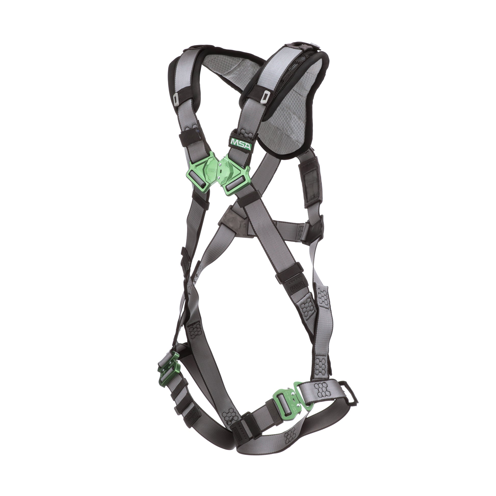 MSA V-FIT Harness w/Back D-Ring - Quick-Connect Leg Straps - Shoulder Padding - Extra Large - 10194671
