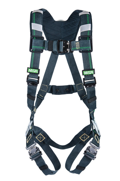 MSA EVOTECH Arc Flash Harness w/Back, Front & Side D-Rings - Quick-Connect leg straps - Shoulder Padding - Standard (STD) - 10164024
