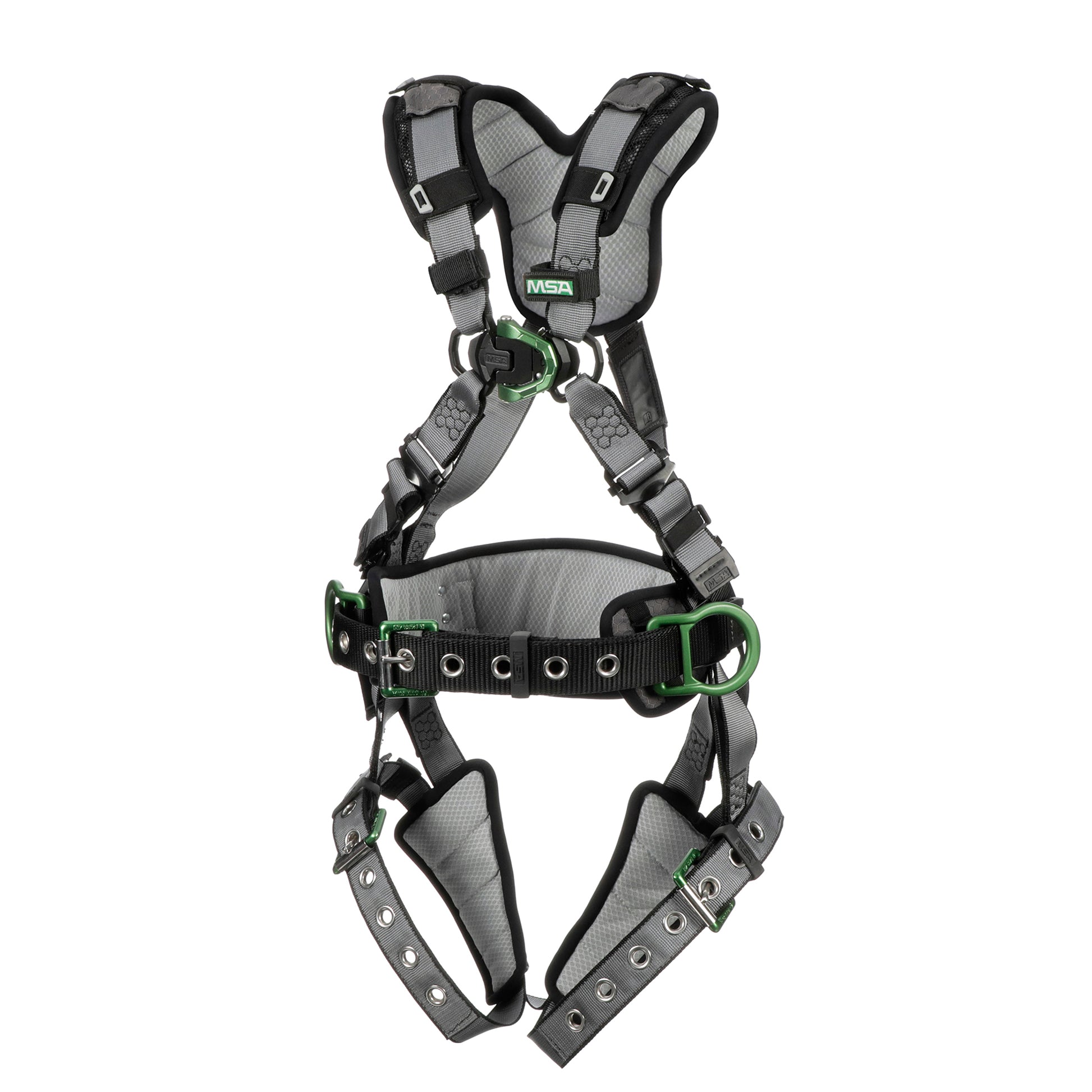 MSA V-FIT Construction Harness w/Back & Side D-Rings - Tongue Buckle Leg Straps - Shoulder & Leg Padding - Standard - 10195181