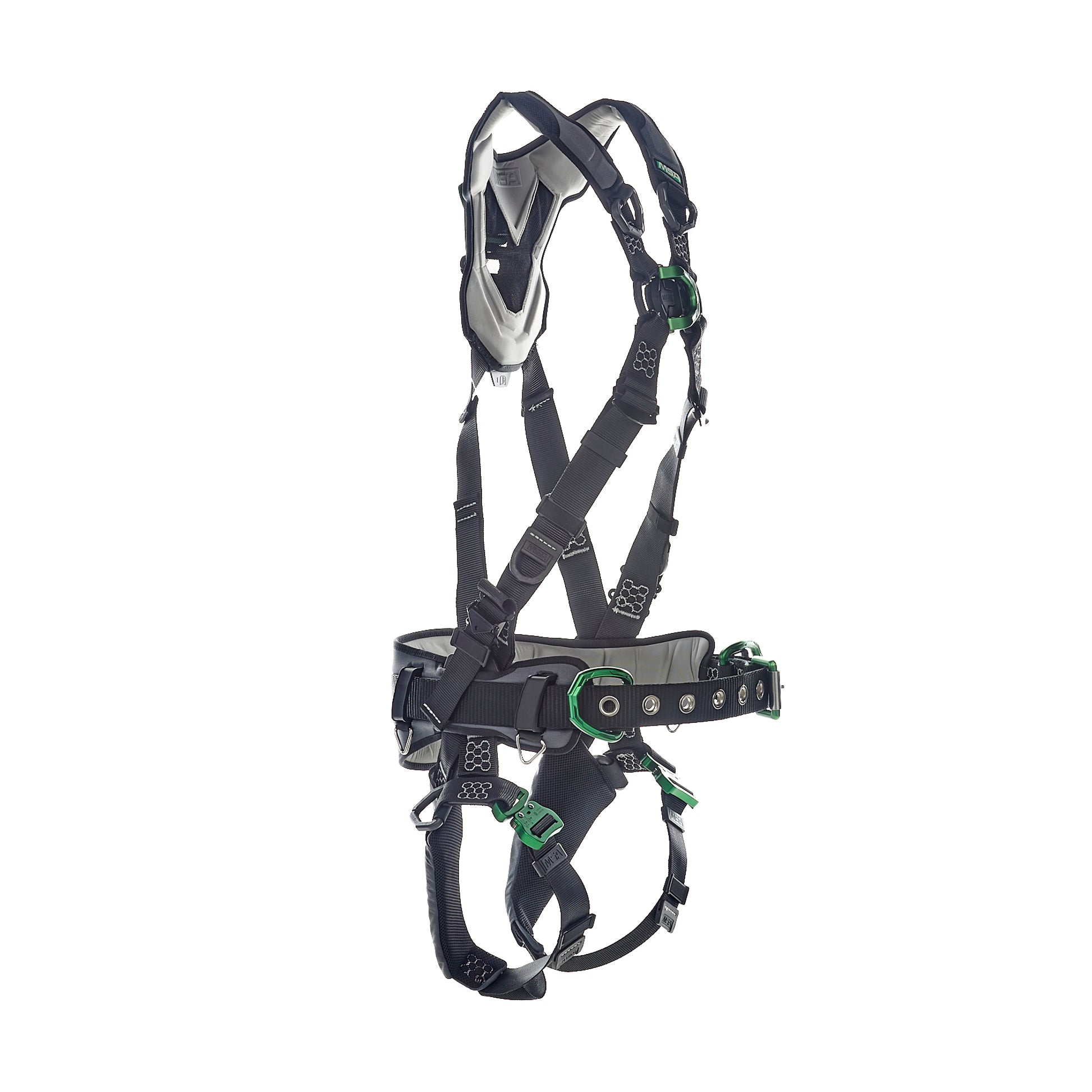 MSA V-FLEX Construction Harness w/Back, Front & Side D-Rings - Quick Connect Leg Straps - Standard - 10211343