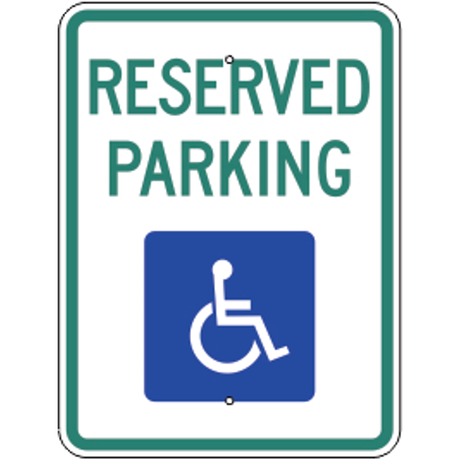 RESERVED PARKING PICTO - HANDICAPPED PARKING SIGN - RESERVED PARKING PICTO - HANDICAPPED PARKING SIGN, 24X18, Aluminum (.080) EGP Reflective