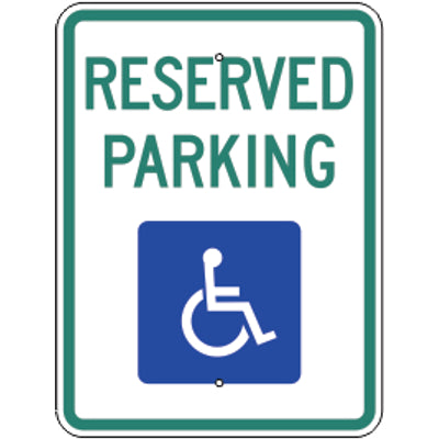 RESERVED PARKING PICTO - HANDICAPPED PARKING SIGN - RESERVED PARKING PICTO - HANDICAPPED PARKING SIGN, 24X18, Aluminum (.080) EGP Reflective