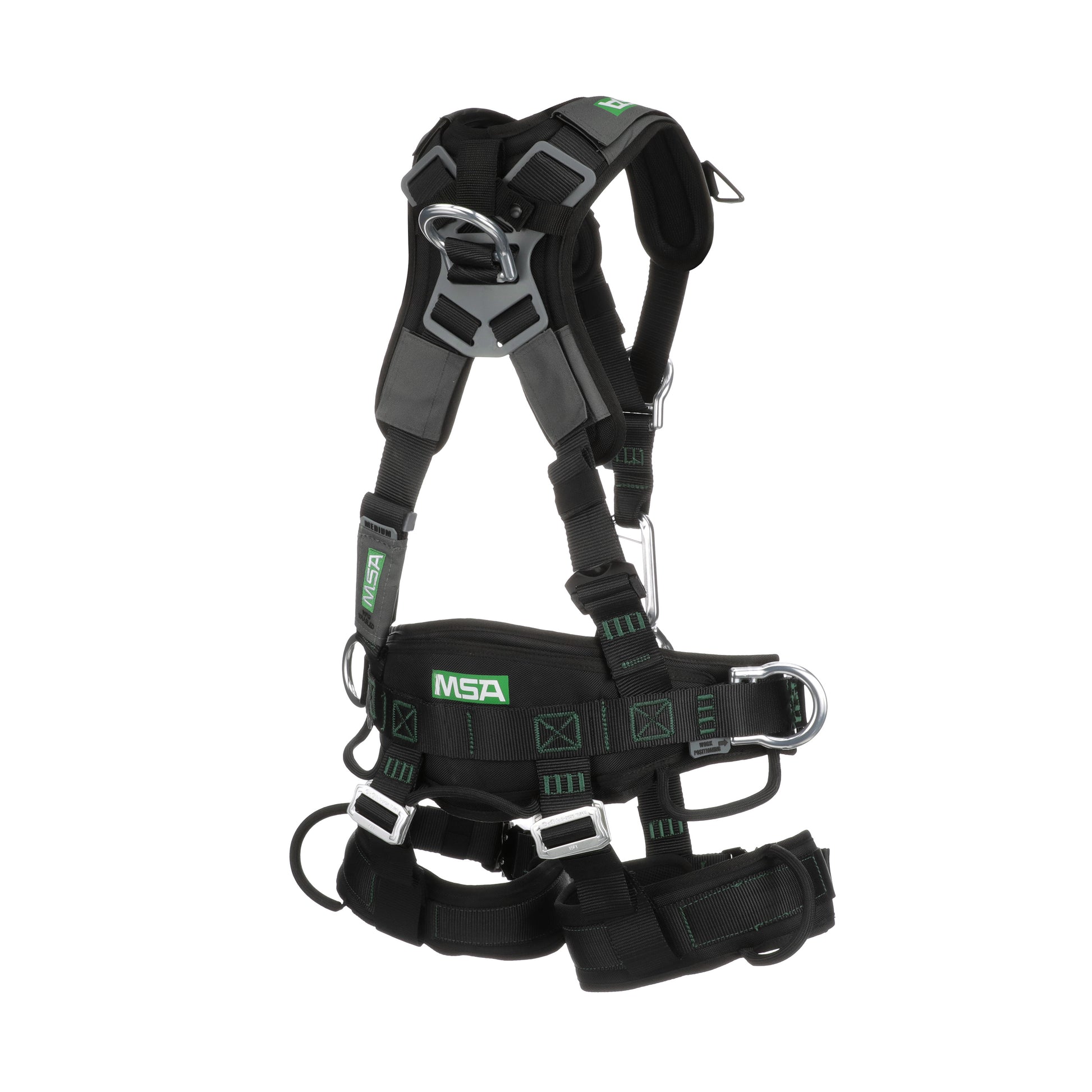 MSA Gravity Suspension Harness w/Back, Front, Belly, & Side D-Rings - Lumbar, Shoulder & Leg Padding - Medium - 10150457