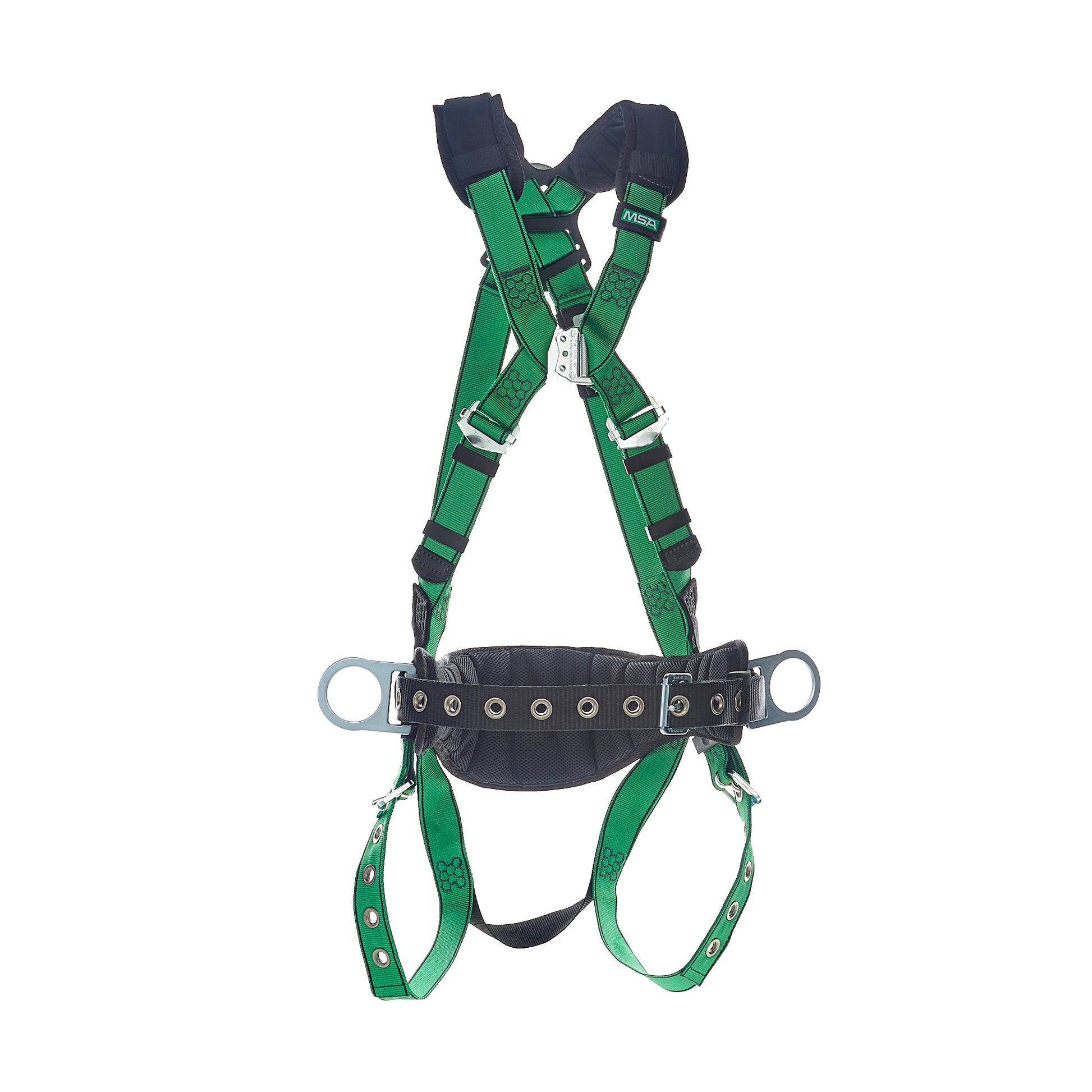 MSA V-FORM Construction Harness w/Back & Side D-Rings - Tongue Buckle Leg Straps Quick Connect Chest Buckle - Shoulder Padding - Standard - 10207734