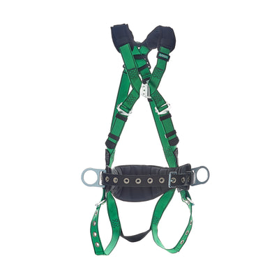 MSA V-FORM Construction Harness w/Back & Side D-Rings - Tongue Buckle Leg Straps Quick Connect Chest Buckle - Shoulder Padding - Standard - 10207734