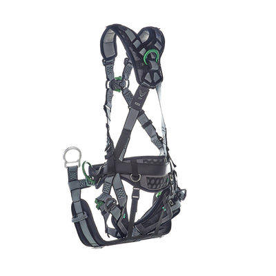 MSA V-FIT Tower Harness w/Back, Front & Side D-Rings - Quick-Connect Leg and Belt Straps - Shoulder & Leg Padding - Extra Large - 10218049