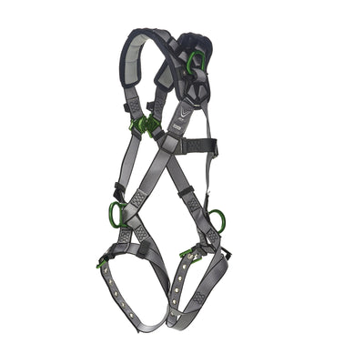 MSA V-FIT Harness w/Back & Side D-Rings - Tongue Buckle Leg Straps - Shoulder Padding - Extra Large - 10194910