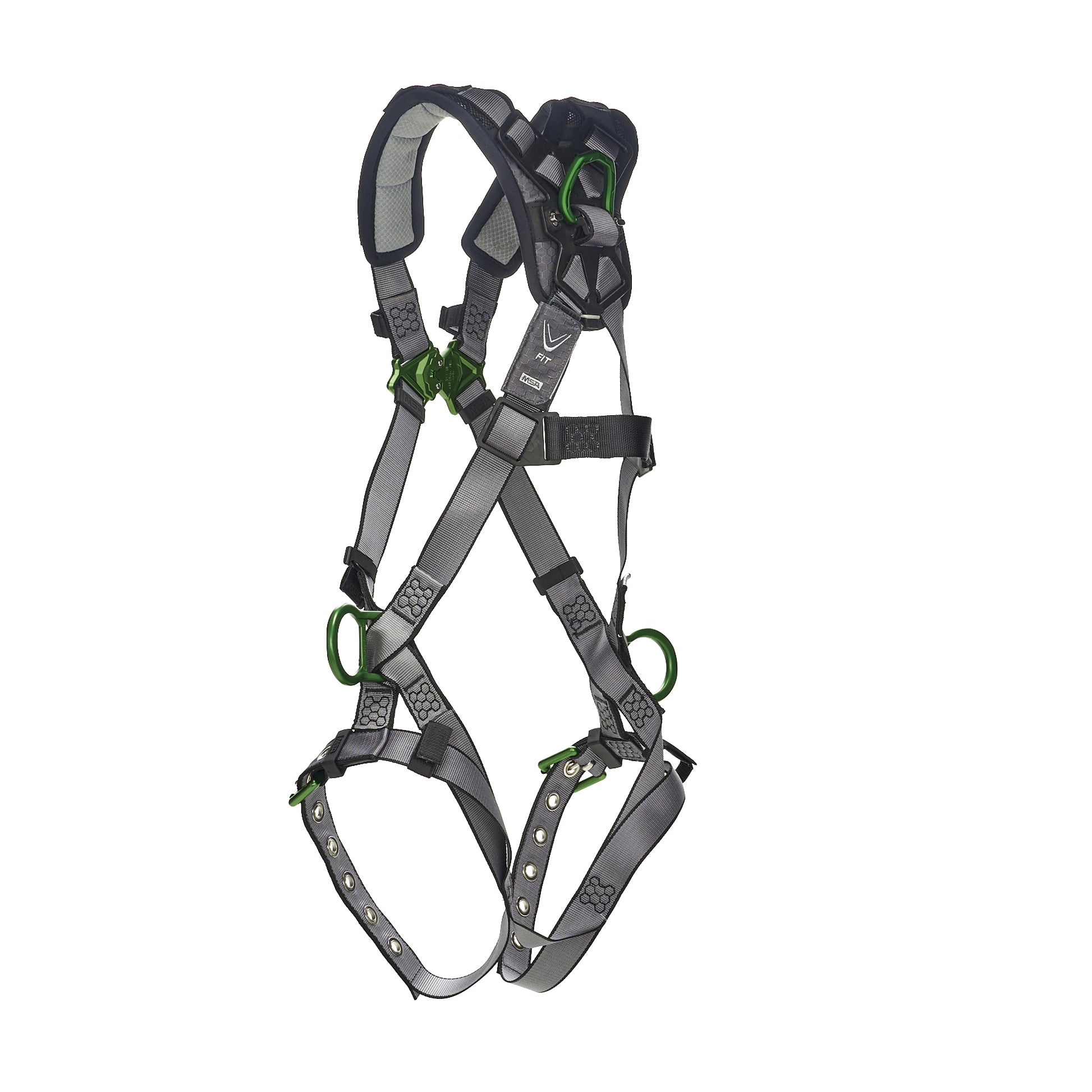 MSA V-FIT Harness w/Back & Side D-Rings - Tongue Buckle Leg Straps - Shoulder Padding - Standard - 10194909