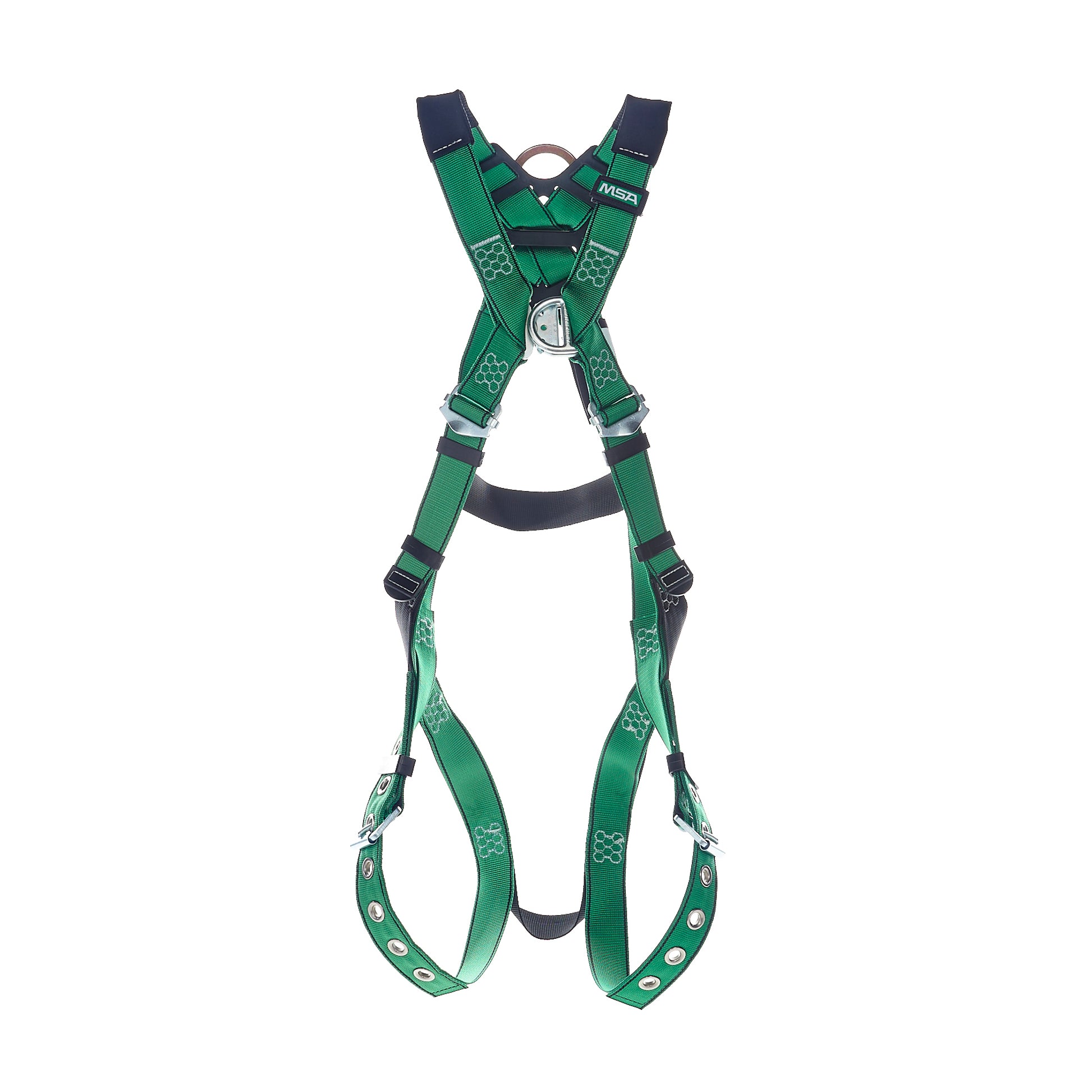 MSA V-FORM Harness w/Back & Front D-Rings - Tongue Buckle Leg Straps Quick Connect Chest Buckle - Standard - 10206066