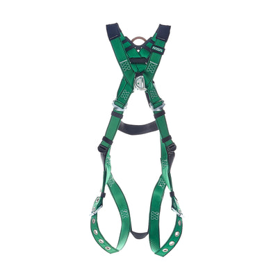 MSA V-FORM Harness w/Back & Front D-Rings - Tongue Buckle Leg Straps Quick Connect Chest Buckle - Standard - 10206066