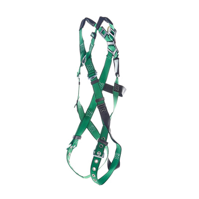 MSA V-FORM Harness w/Back & Front D-Rings - Tongue Buckle Leg Straps Quick Connect Chest Buckle - Extra Large - 10206067