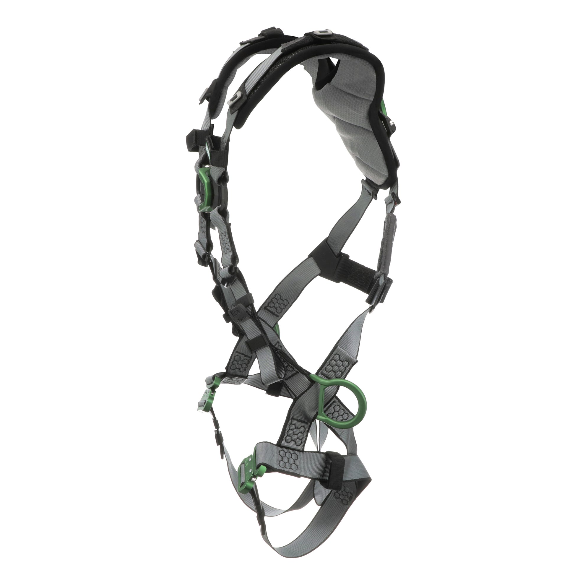 MSA V-FIT Harness w/Back, Front & Side D-Rings - Quick-Connect Leg Straps - Shoulder Padding - Extra Large - 10194865