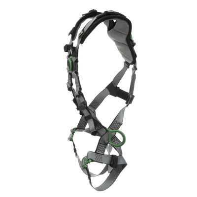 MSA V-FIT Harness w/Back, Front & Side D-Rings - Quick-Connect Leg Straps - Shoulder Padding - Extra Large - 10194865