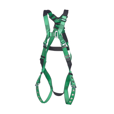 MSA V-FORM Harness w/Back D-Ring - Tongue Buckle Leg Straps Quick Connect Chest Buckle - Standard - 10206058