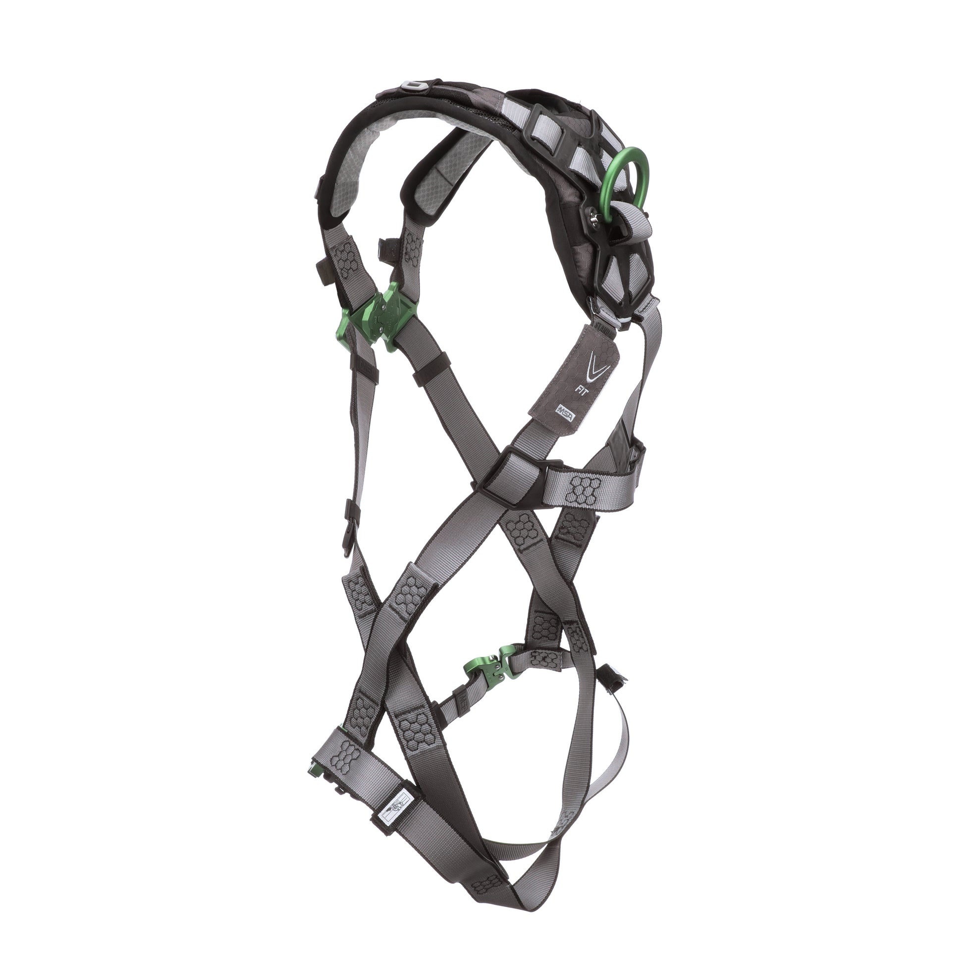 MSA V-FIT Harness w/Back D-Ring - Quick-Connect Leg Straps - Shoulder Padding - Super Extra Large - 10194672
