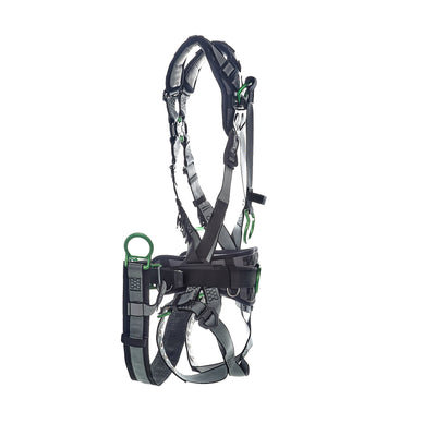 MSA V-FIT Derrick Harness w/Back, Front & Side D-Rings - Tongue Buckle Leg Straps - Shoulder Padding - Extra Large - 10195206