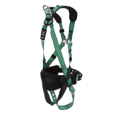 MSA V-FORM Construction Harness w/Back & Side D-Rings - Tongue Buckle Leg Straps - Shoulder Padding - Extra Large - 10197365