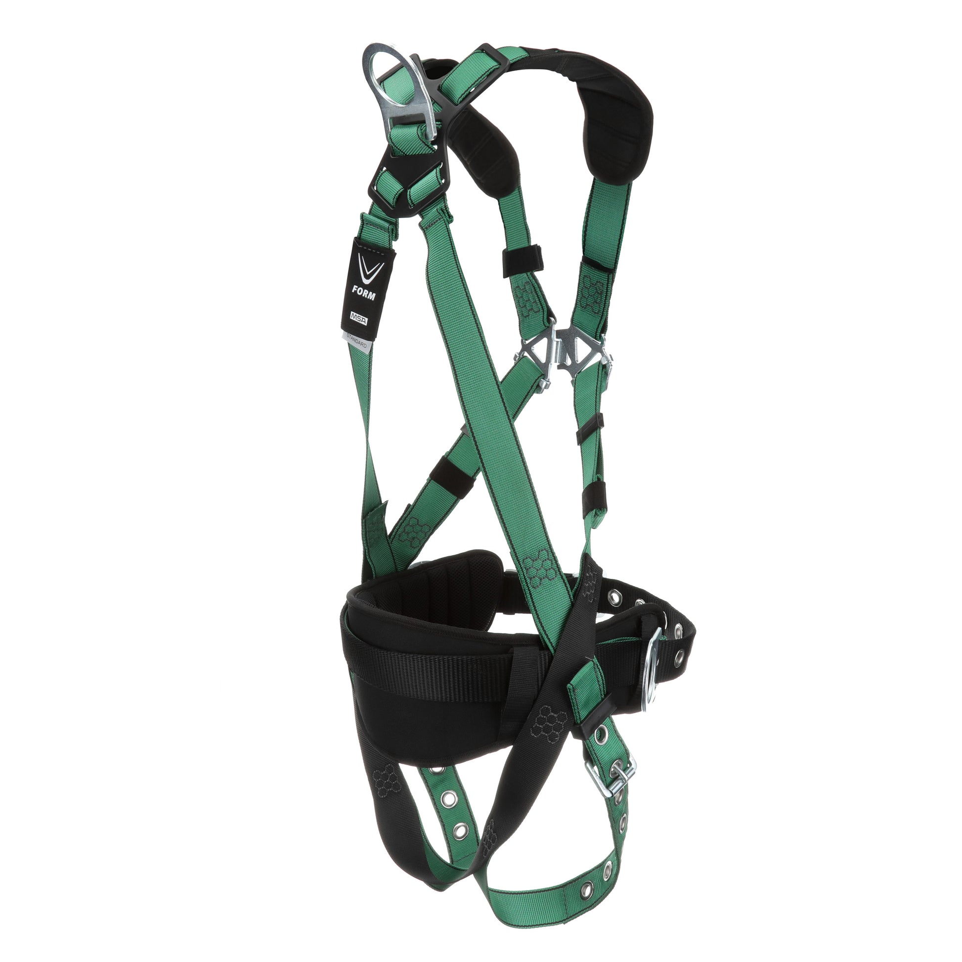 MSA V-FORM Construction Harness w/Back & Side D-Rings - Tongue Buckle Leg Straps - Shoulder Padding - Extra Small - 10197363