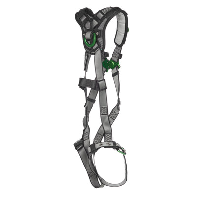 MSA V-FIT Harness w/Back & Shoulder D-Rings - Tongue Buckle Leg Straps - Shoulder Padding - Extra Small - 10194936