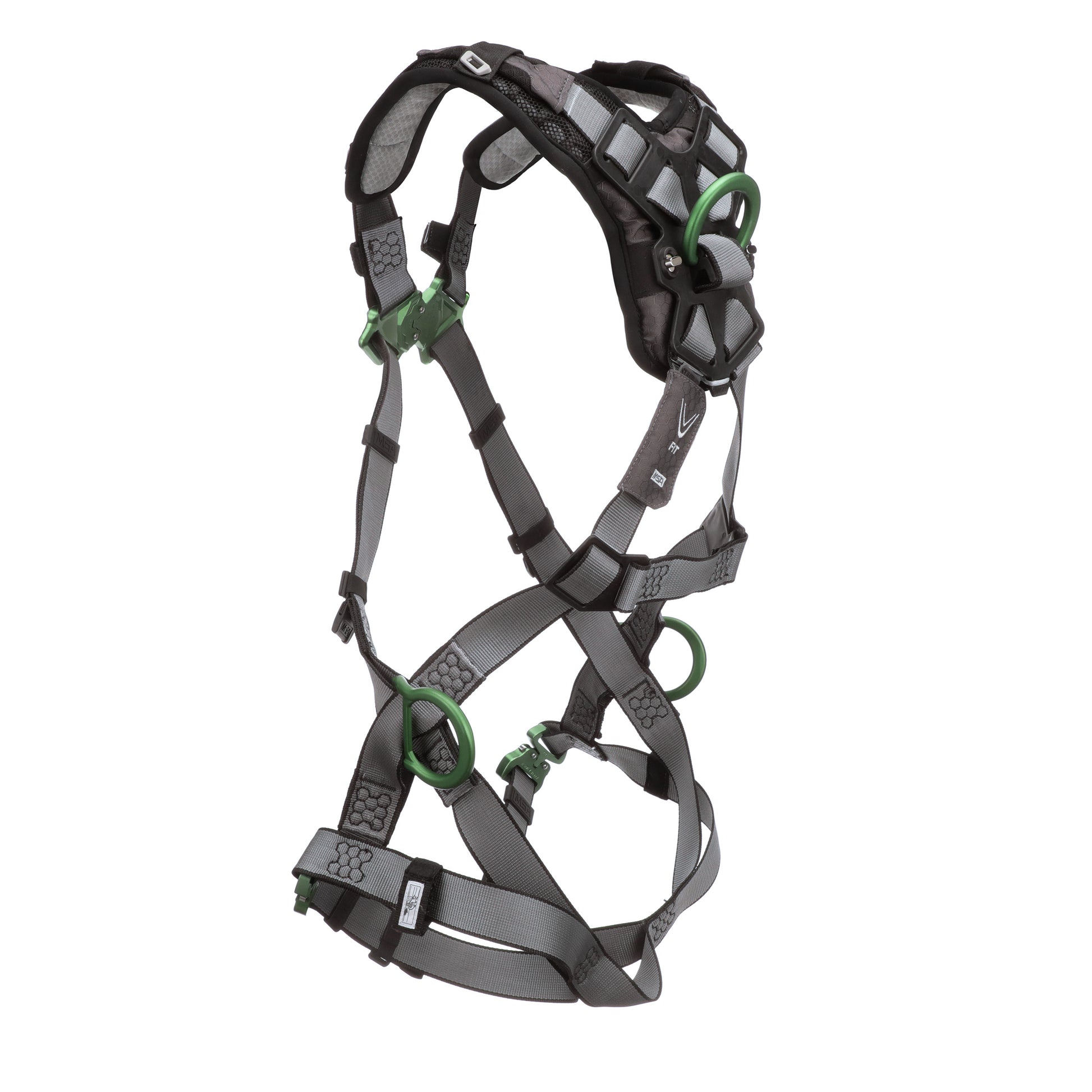 MSA V-FIT Harness w/Back & Side D-Rings - Quick-Connect Leg Straps - Shoulder Padding - Extra Large - 10194874