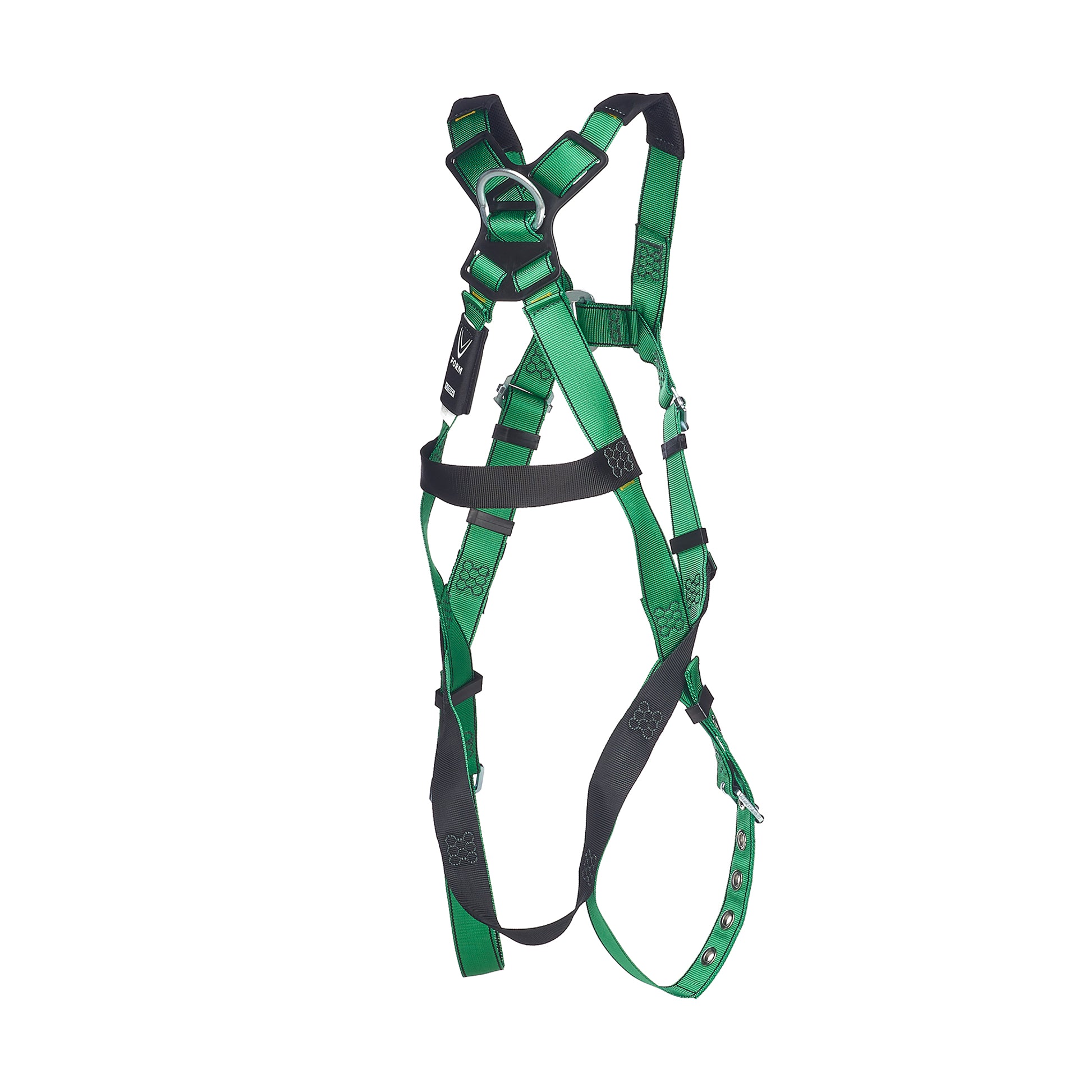 MSA V-FORM Harness w/Back D-Ring - Tongue Buckle Leg Straps Quick Connect Chest Buckle - Extra Large - 10206059