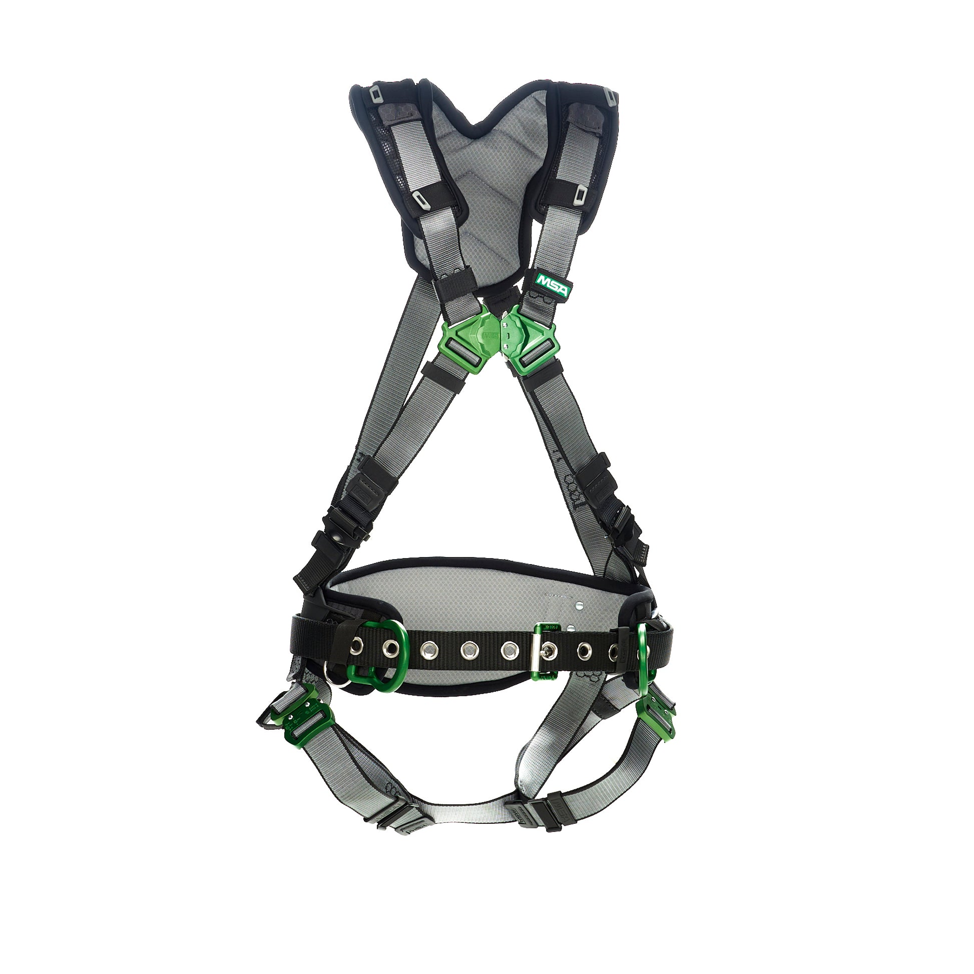 MSA V-FIT Construction Harness w/Back & Side D-Rings - Quick-Connect Leg Straps - Shoulder Padding - Extra Large - 10195135