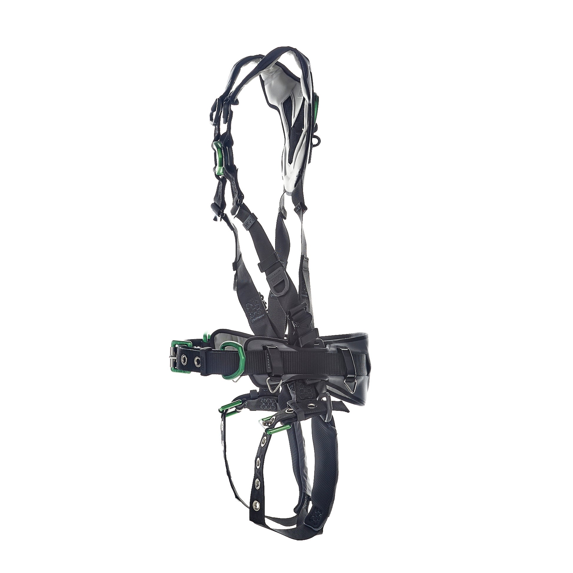 MSA V-FLEX Construction Harness w/Back, Front & Side D-Rings - Tongue Buckle Leg Straps - Extra Large - 10211348