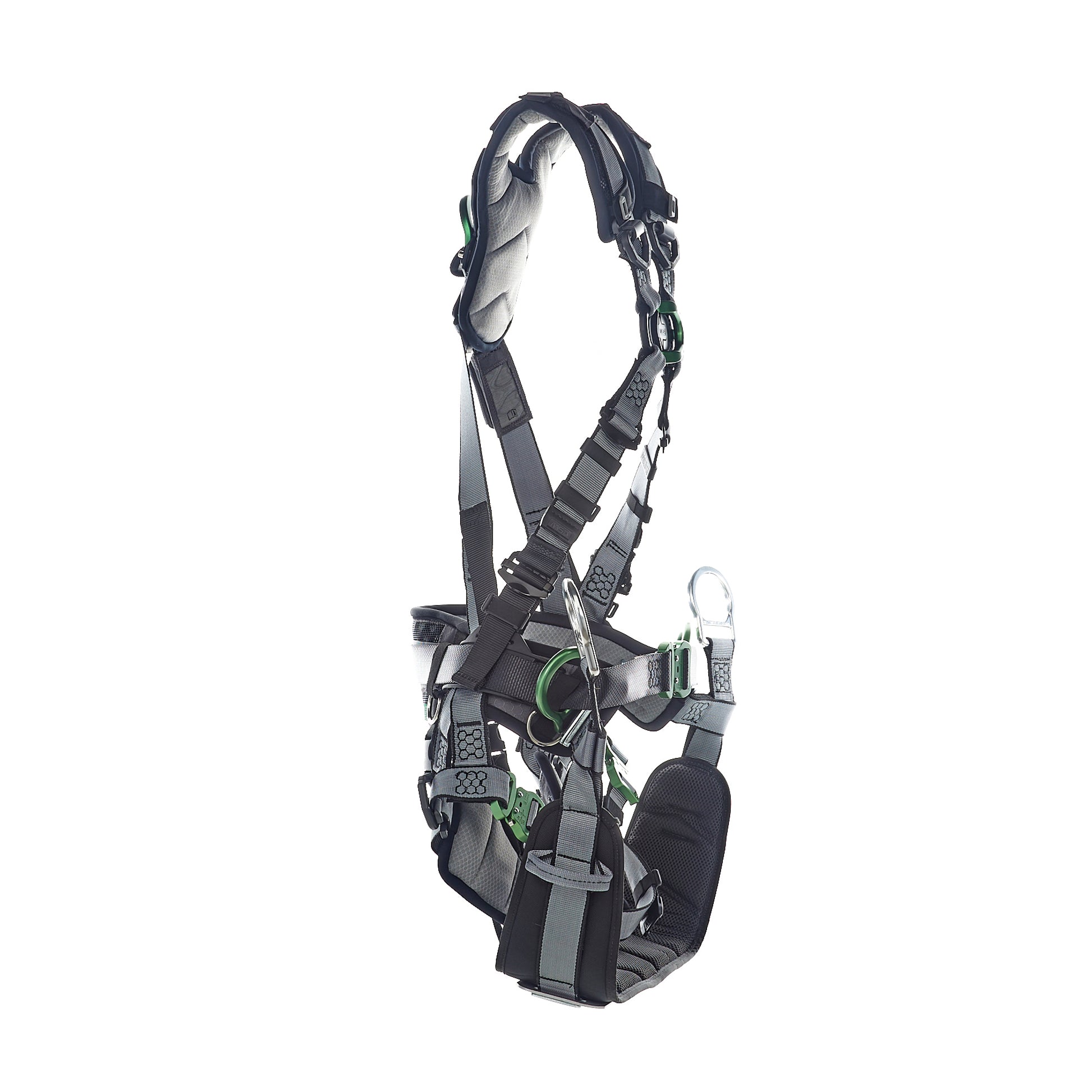MSA V-FIT Tower Harness w/Back, Front & Side D-Rings - Quick-Connect Leg and Belt Straps - Shoulder & Leg Padding - Extra Large - 10218049