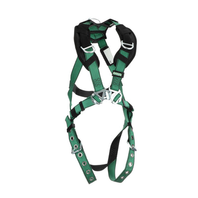 MSA V-FORM Harness w/Back & Shoulder D-Rings - Tongue Buckle Leg Straps - Extra Small - 10197218
