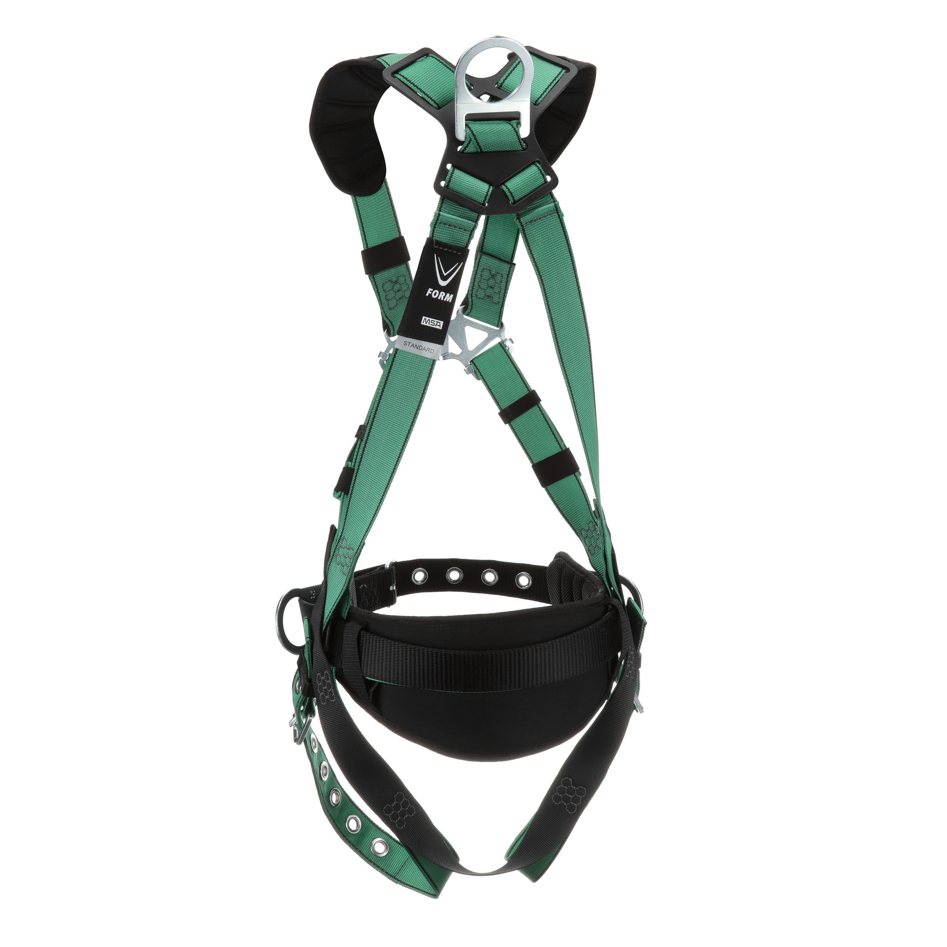 MSA V-FORM Construction Harness w/Back & Side D-Rings - Tongue Buckle Leg Straps - Shoulder Padding - Extra Large - 10197365