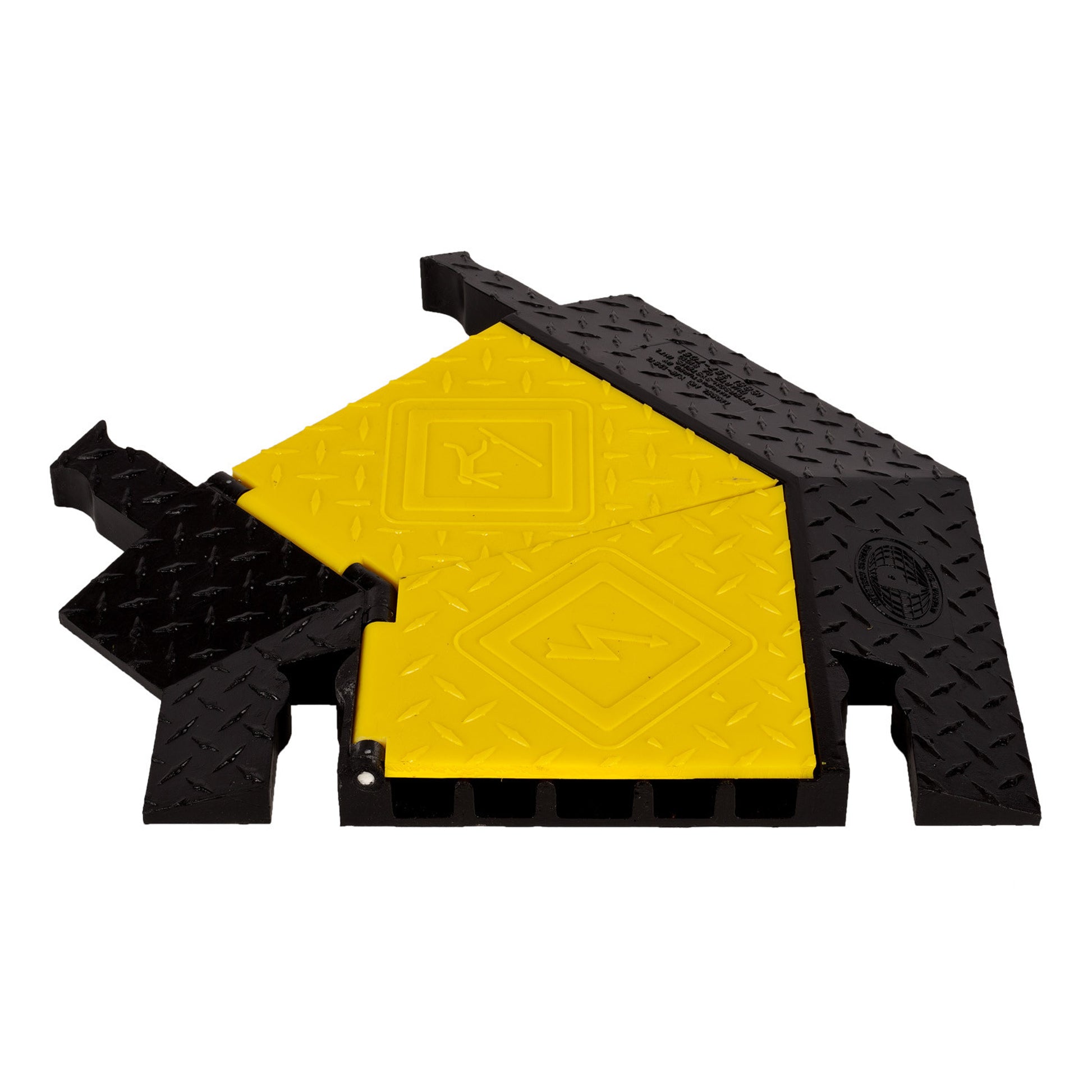 Cable Protector - Yellow Jacket - 5-Ch - 1.25" - Left Turn - Dog Bone - Yellow/Black - 65 - 200 Lb Load - YJ5TL-125-Y/B