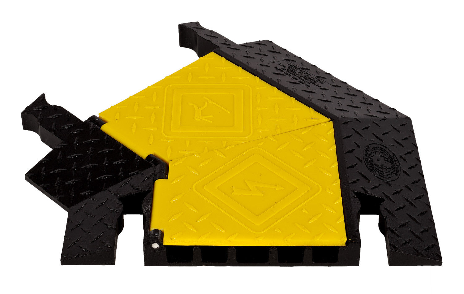 Cable Protector - Yellow Jacket - 5-Ch - 1.25" - Left Turn - Dog Bone - Yellow/Black - 65 - 200 Lb Load - YJ5TL-125-Y/B