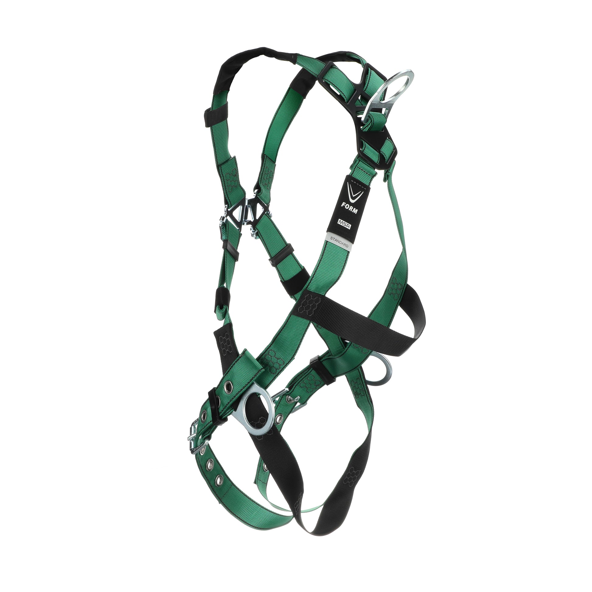 MSA V-FORM Harness w/Back & Side D-Rings - Tongue Buckle Leg Straps - Super Extra Large - 10197217
