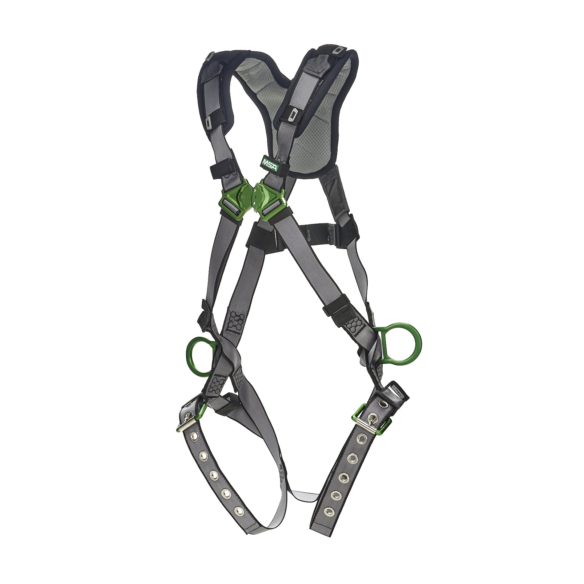 MSA V-FIT Harness w/Back & Side D-Rings - Tongue Buckle Leg Straps - Shoulder Padding - Extra Large - 10194910