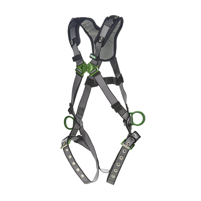 MSA V-FIT Harness w/Back & Side D-Rings - Tongue Buckle Leg Straps - Shoulder Padding - Extra Large - 10194910