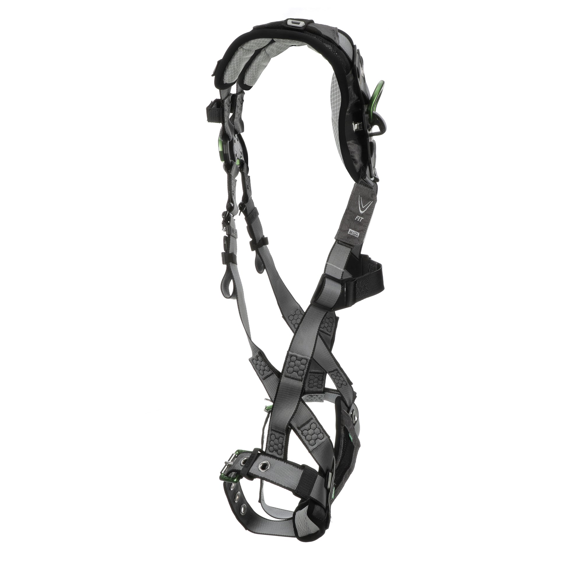 MSA V-FIT Harness w/Back & Front D-Rings - Tongue Buckle Leg Straps - Shoulder Padding - Super Extra Large - 10194895