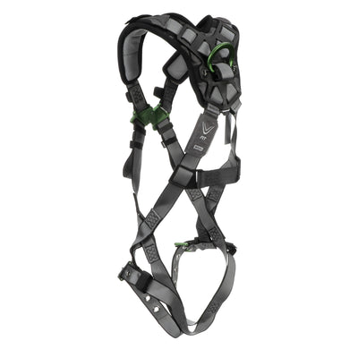 MSA V-FIT Harness w/Back D-Ring - Tongue Buckle Leg Straps - Shoulder Padding - Extra Large - 10194890