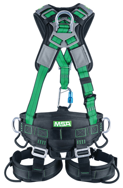 MSA Gravity Suspension Harness w/Back, Front, Belly, & Side D-Rings - Lumbar, Shoulder & Leg Padding - Medium - 10150454