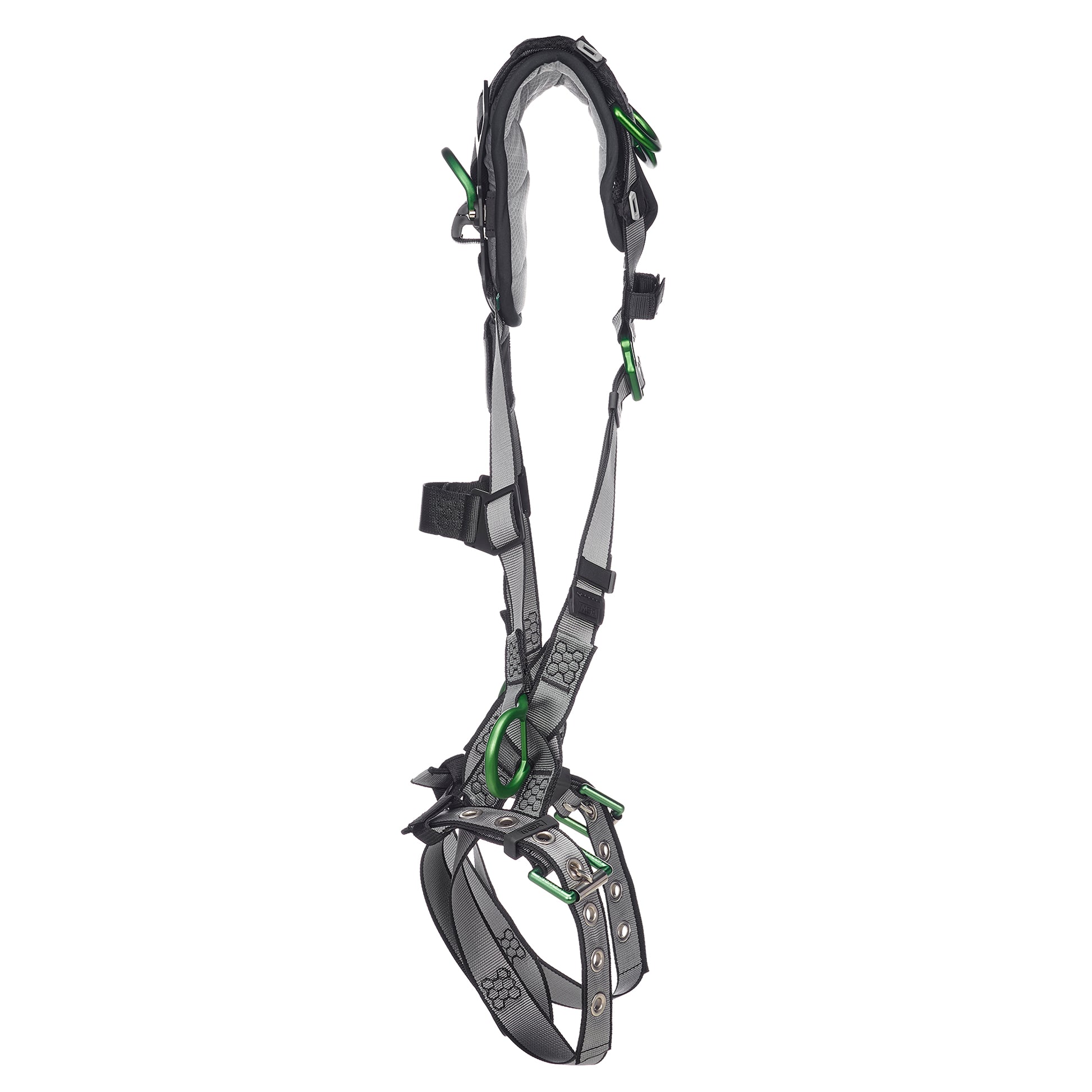 MSA V-FIT Harness w/Back, Side and Shoulder D-Rings - Tongue Buckle Leg Straps - Shoulder Padding - Extra Large - 10194942