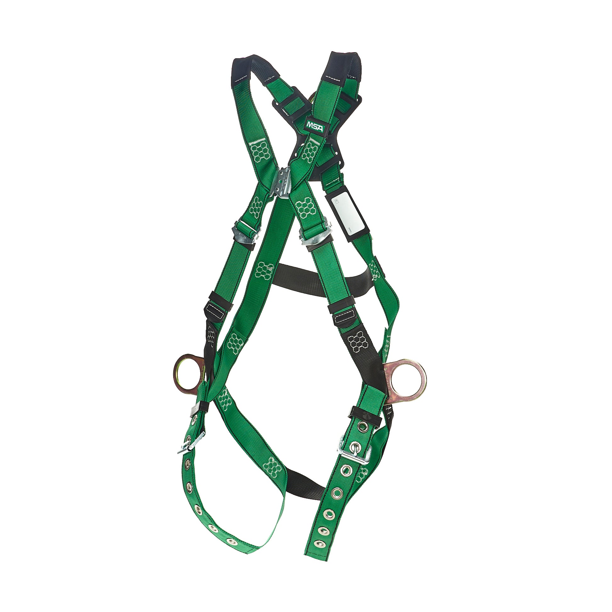 MSA V-FORM Harness w/Back & Side D-Rings - Tongue Buckle Leg Straps Quick Connect Chest Buckle - Super Extra Large - 10206064