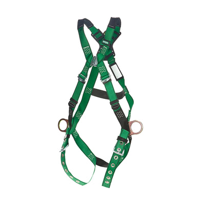 MSA V-FORM Harness w/Back & Side D-Rings - Tongue Buckle Leg Straps Quick Connect Chest Buckle - Standard - 10206062
