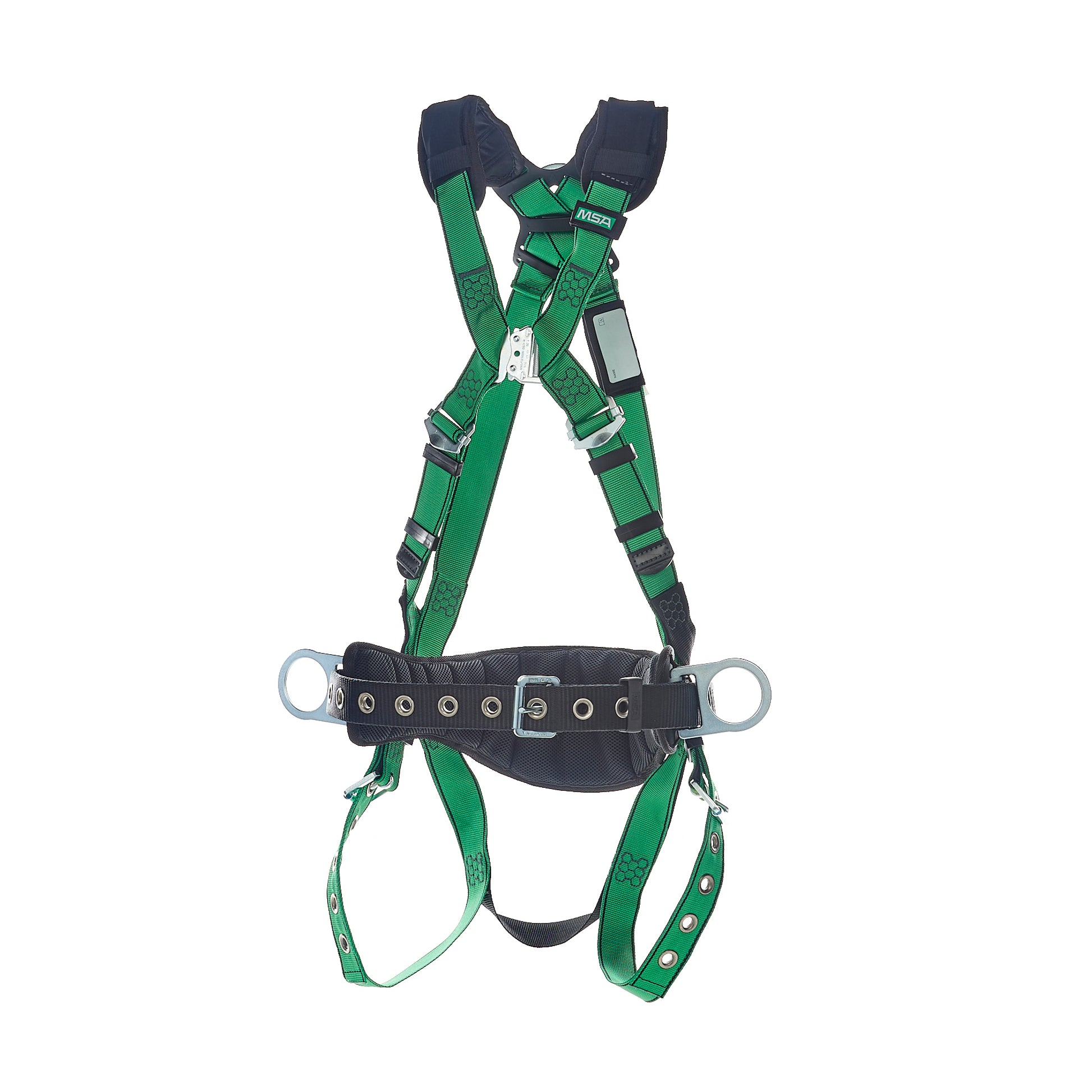 MSA V-FORM Construction Harness w/Back & Side D-Rings - Tongue Buckle Leg Straps Quick Connect Chest Buckle - Shoulder Padding - Standard - 10207734